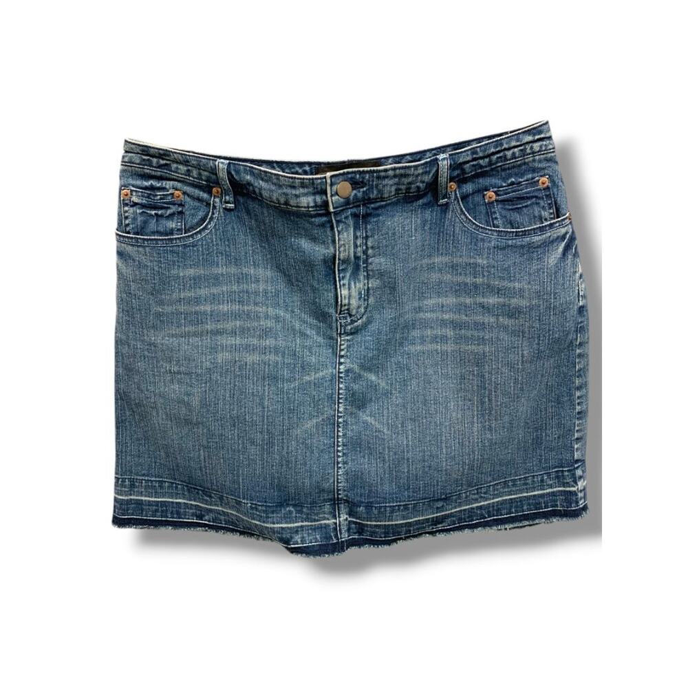 Size 16 Venezia Jean Skort Raw Hem Stretch Skirt Undershortsc